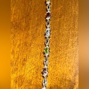 Multi-stone bracelet in sterling silver